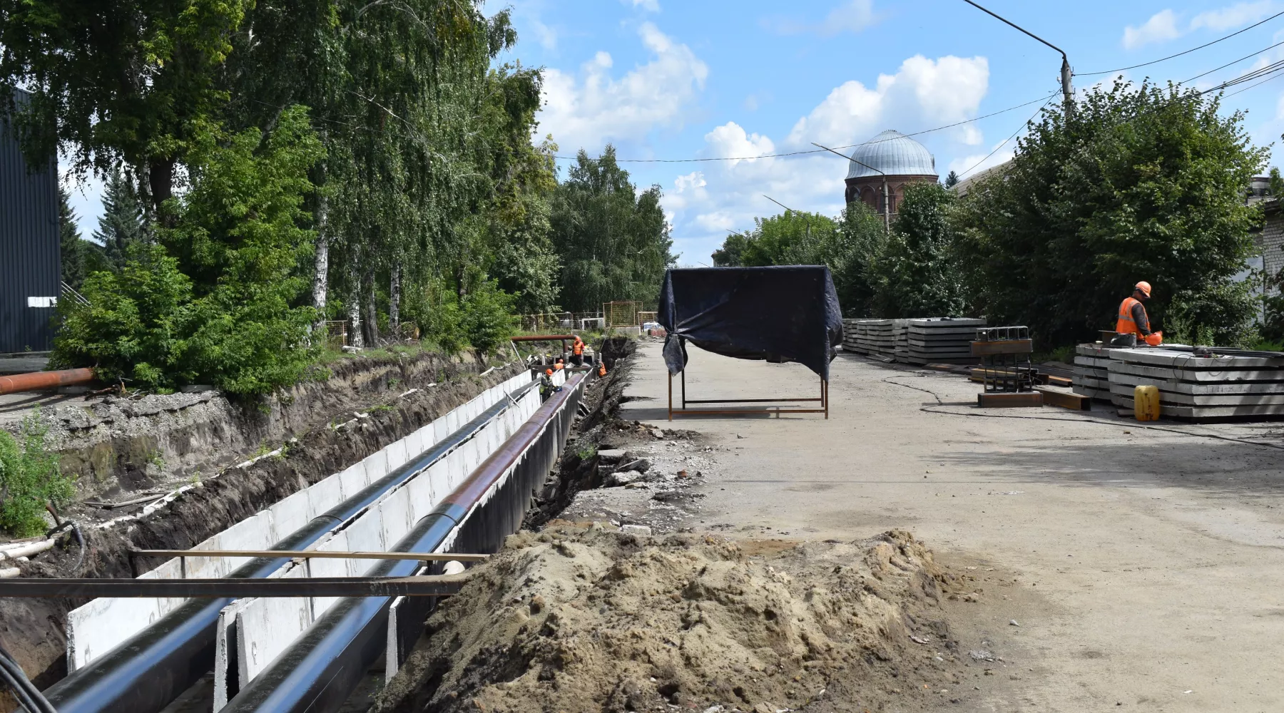 Замена сетей на ул. Красноармейской