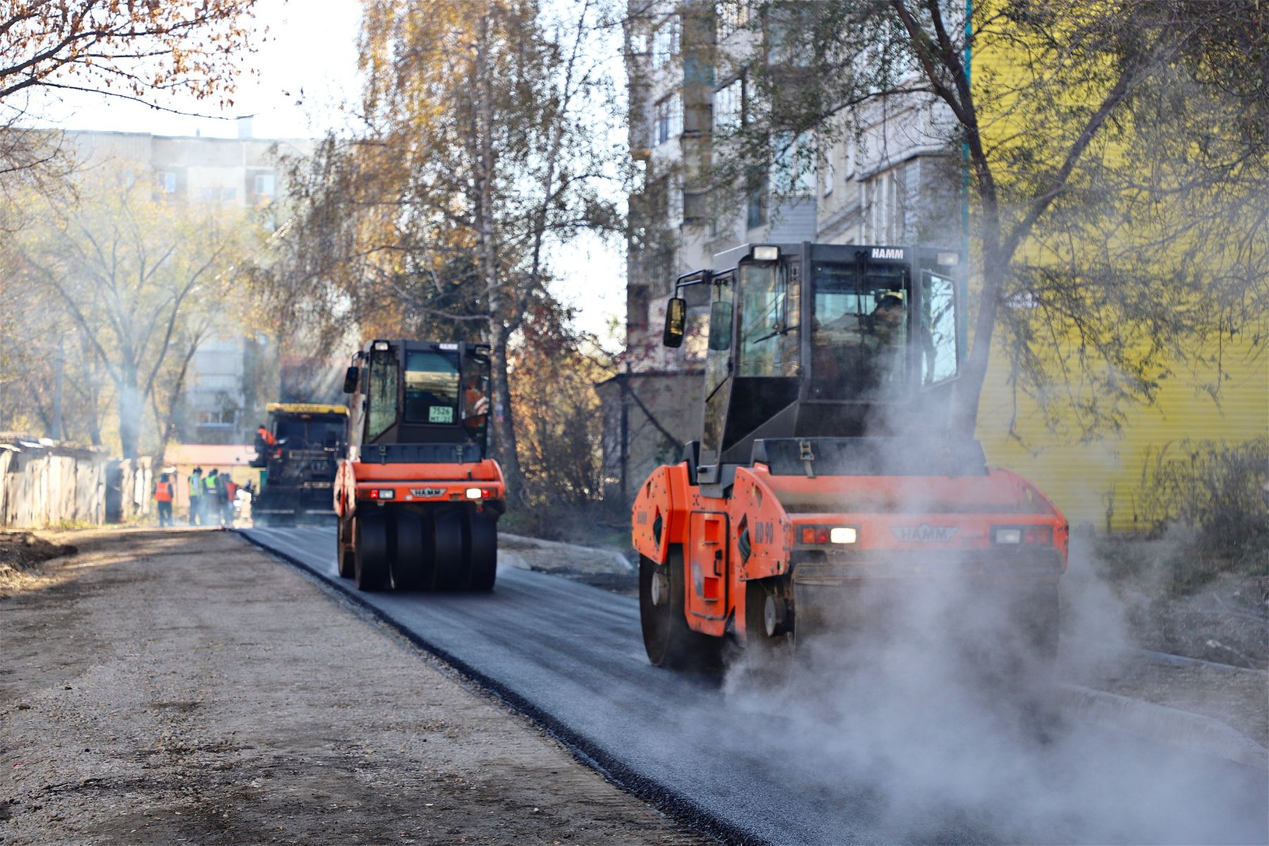 Ремонт дороги на ул. Ленинградской. 
