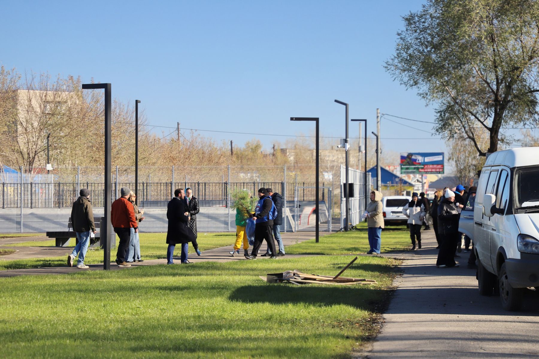 Озеленение территории у скейт-парка.