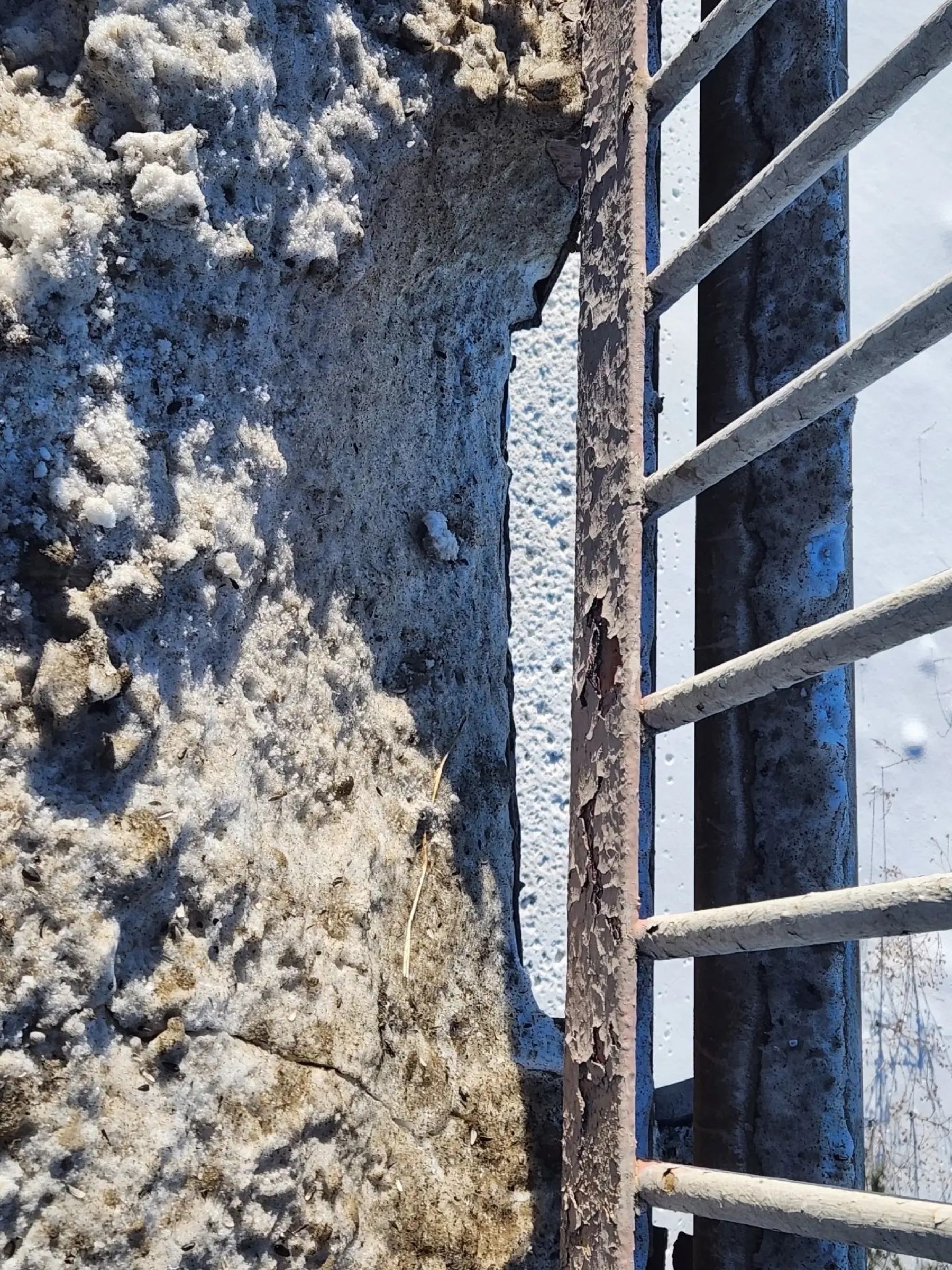 Пешеходная зона на объездном мосту в Бийске завалена снегом