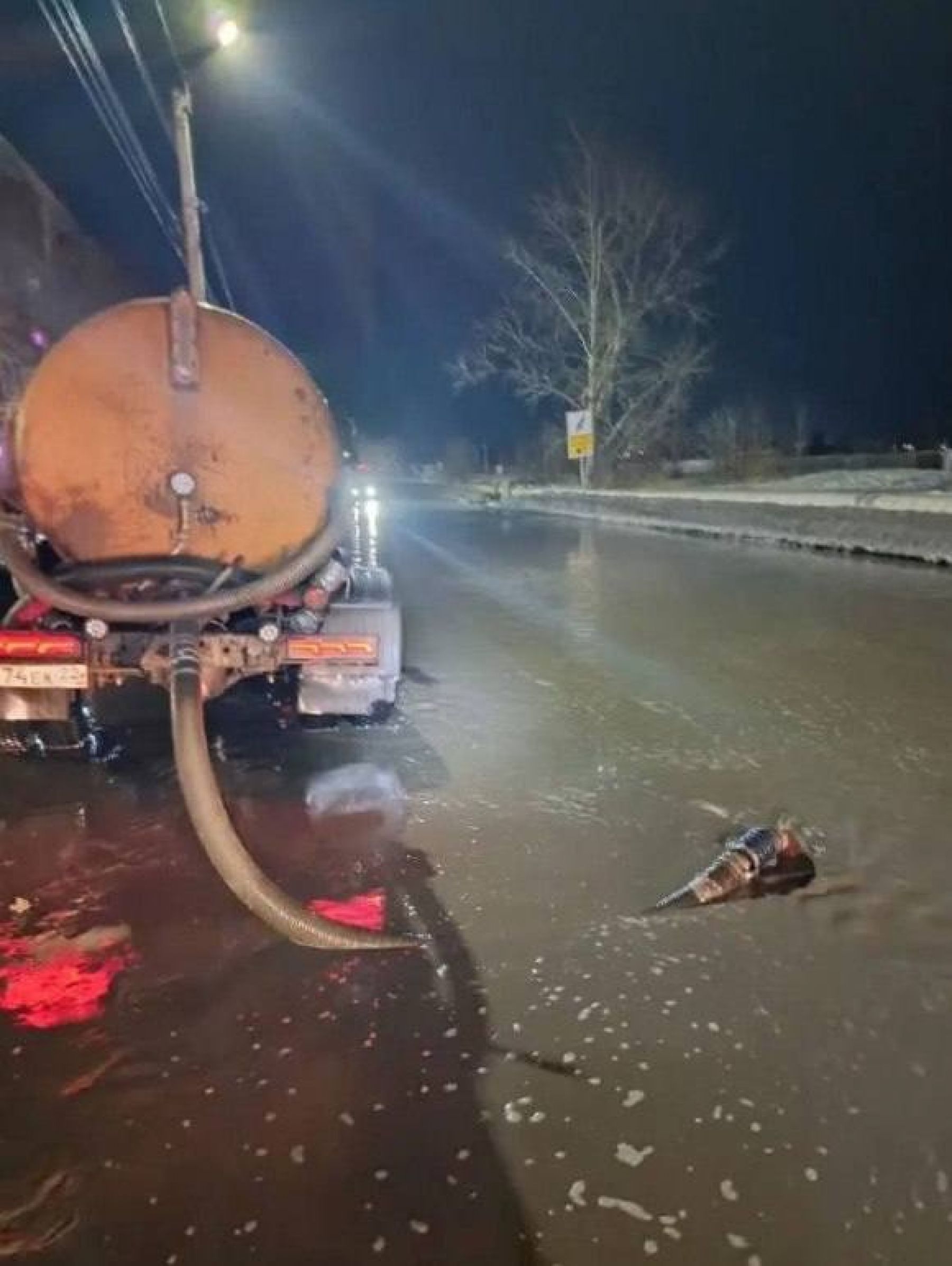 Откачка талых вод в Бийске 