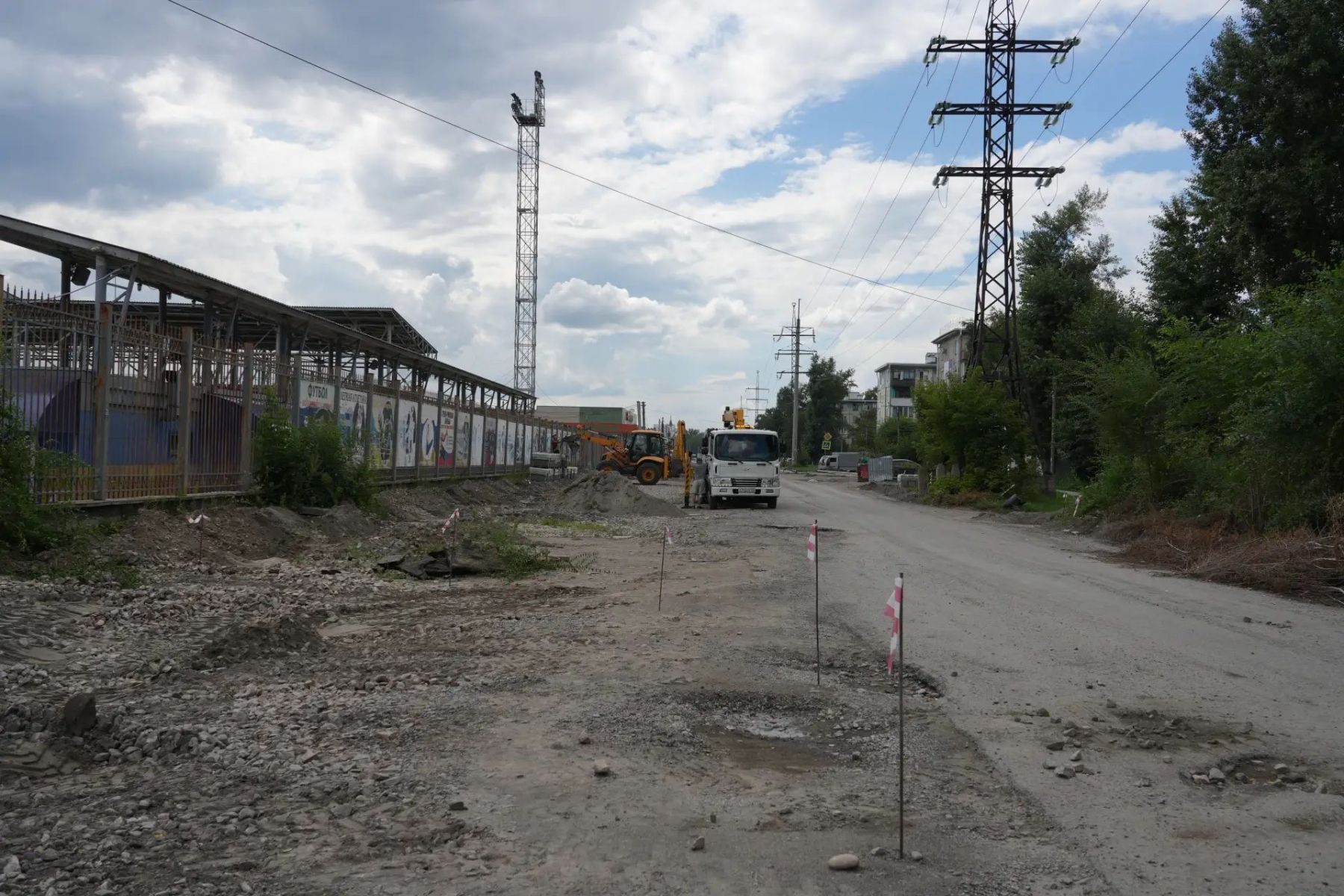 Ремонт улицы Разина в Бийске 
