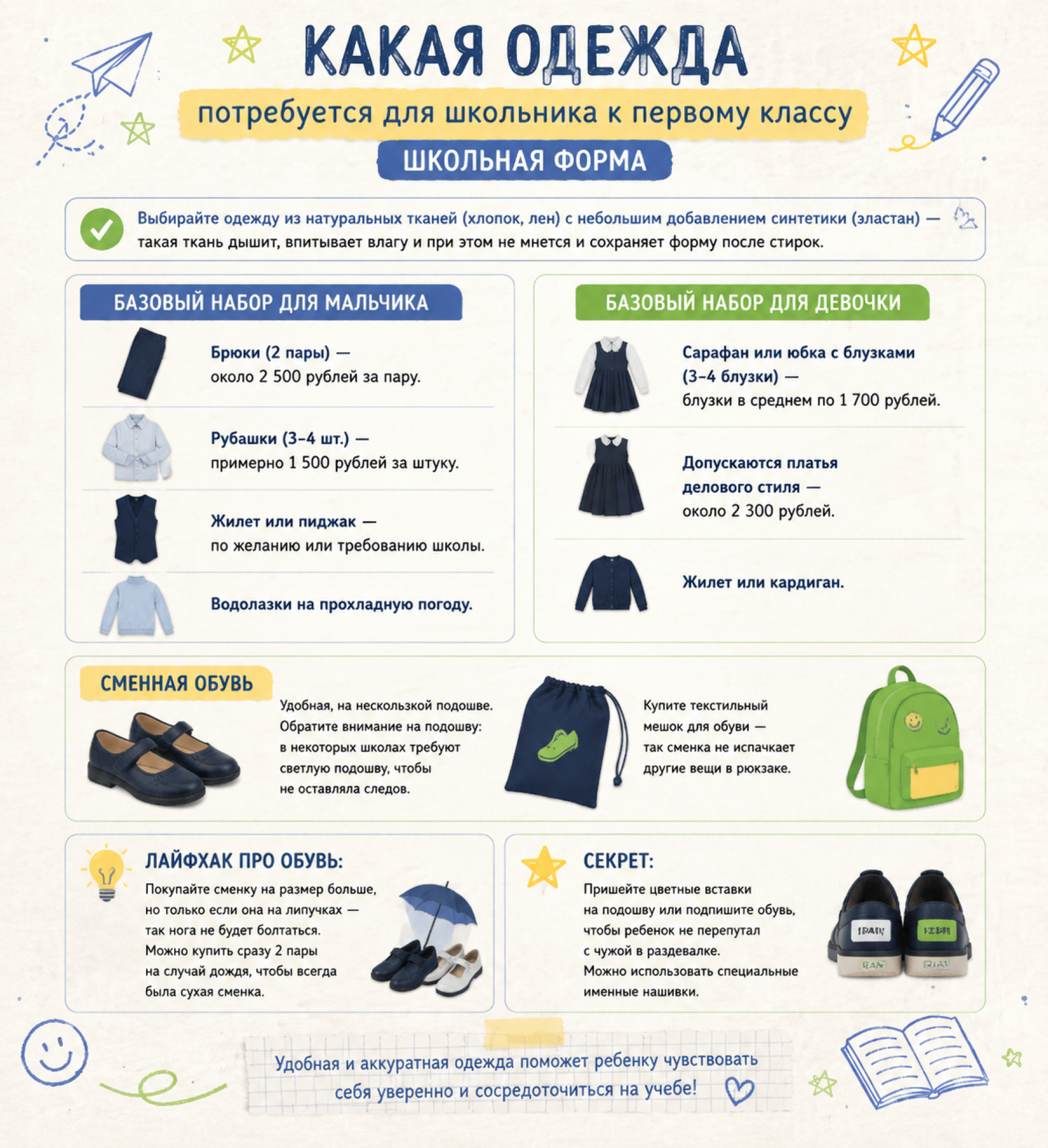 Инфографика. Школьная форма. 