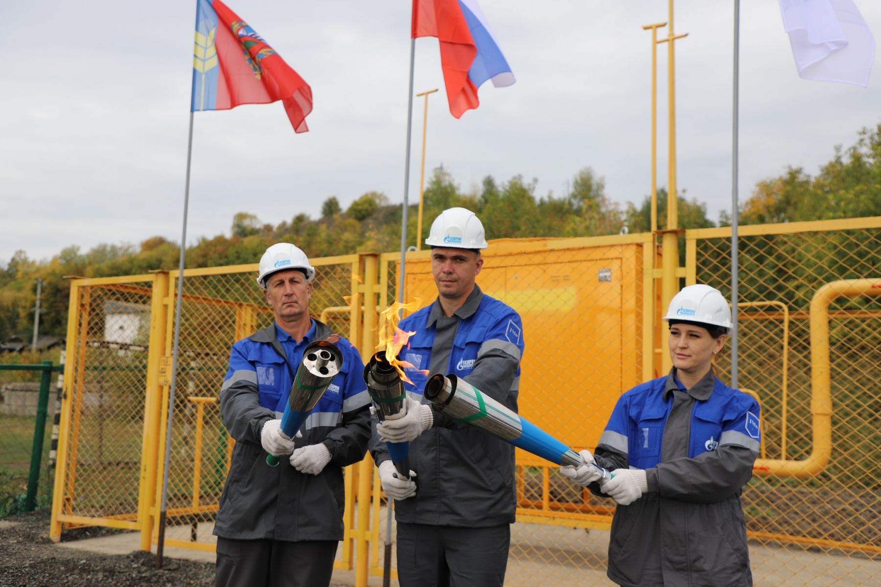 Запуск газопровода в старом центре Бийска.