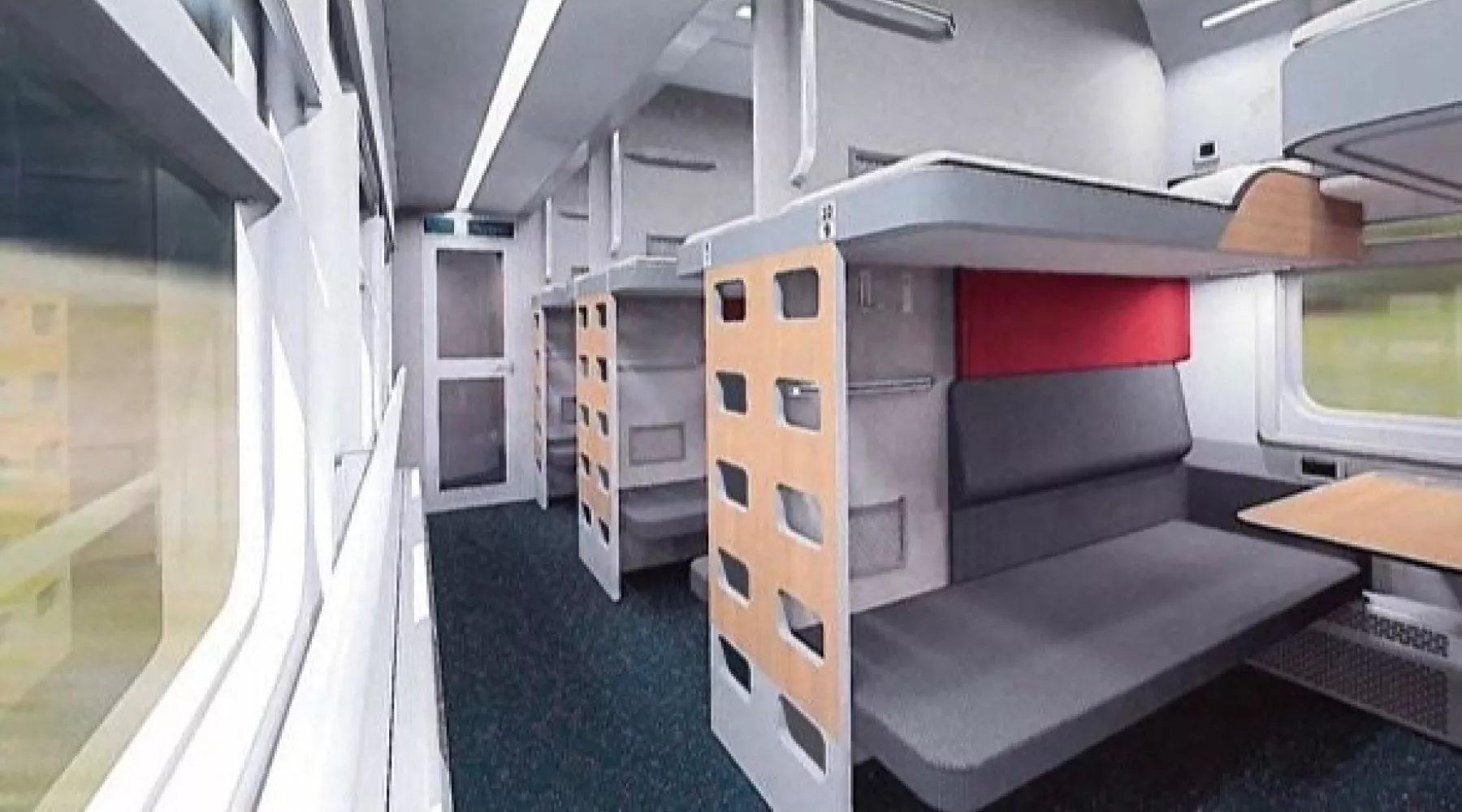 Железнодорожники показали новый плацкарт без боковых полок