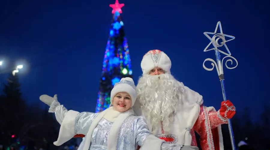 Дед Мороз и Снегурочка. Открытие елки на Петровском бульваре