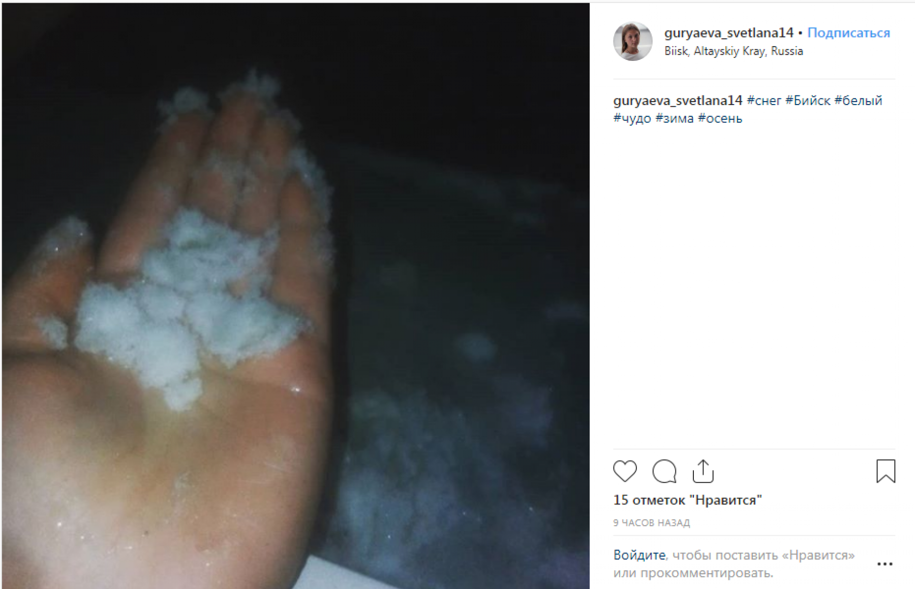 Не первый снег: бийчане фотографируют осенне-зимние пейзажи 