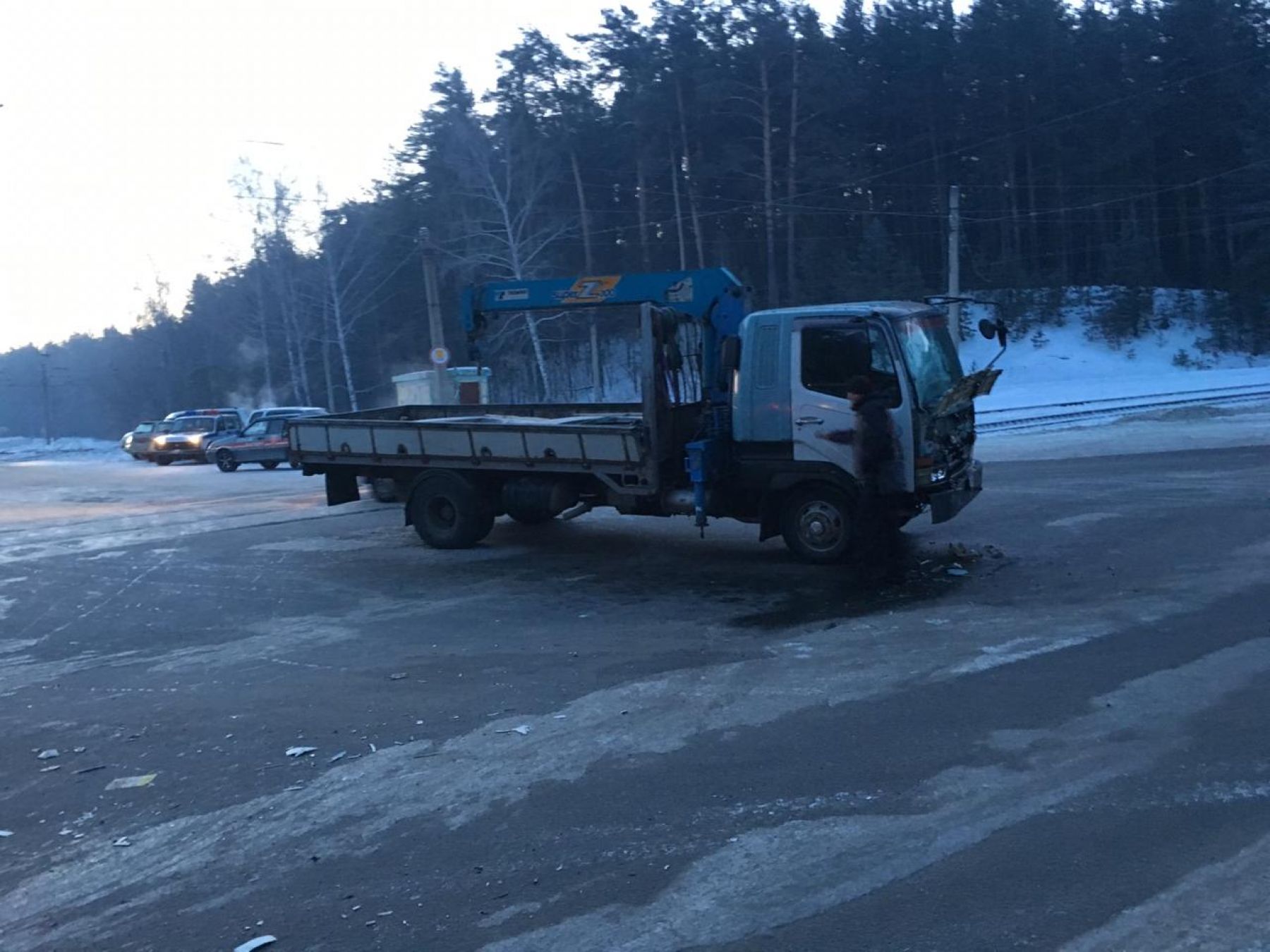 Автобус разбился в ДТП на бийском перекрестке 