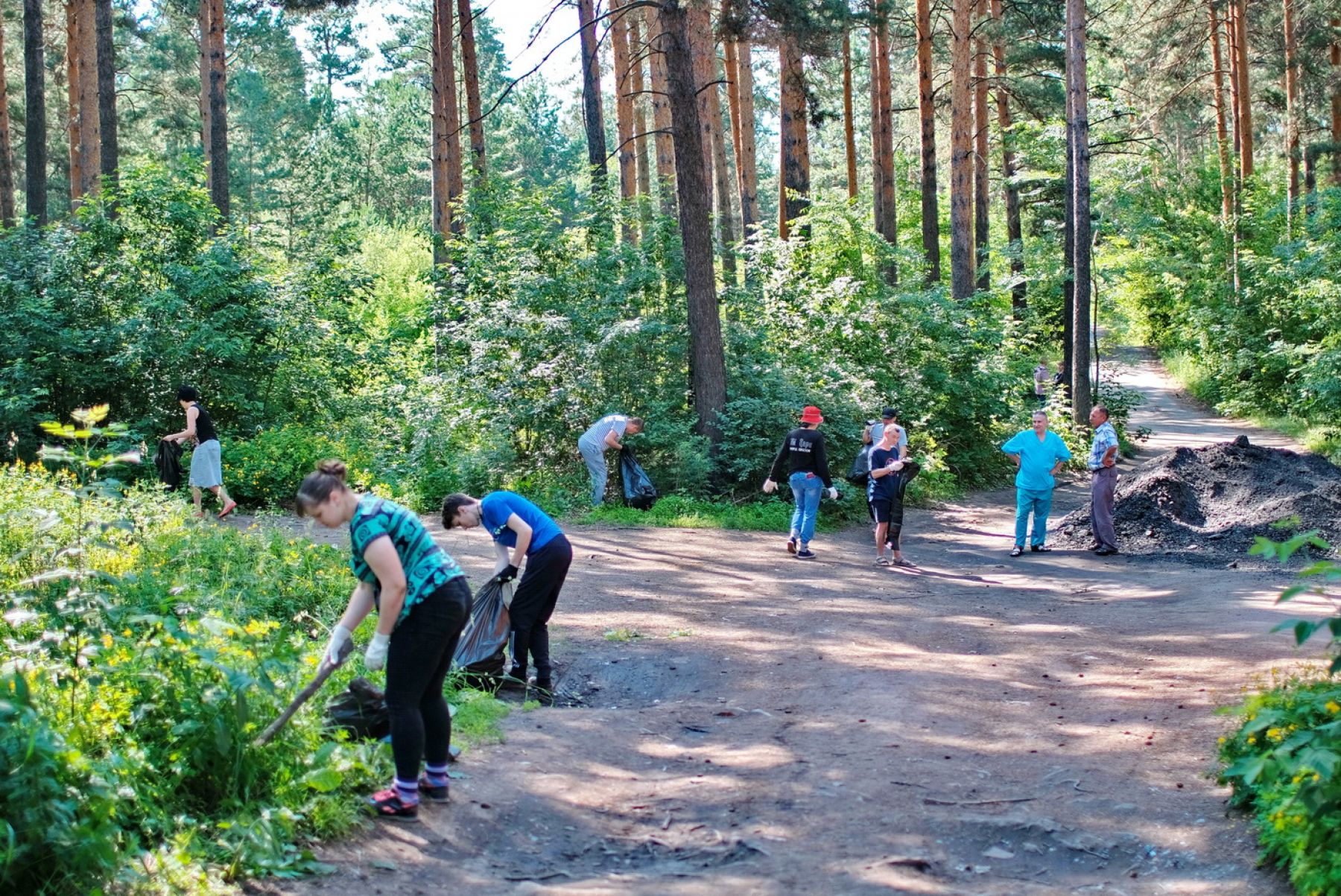 Неравнодушные бийчане убрали мусор в заречном лесу 