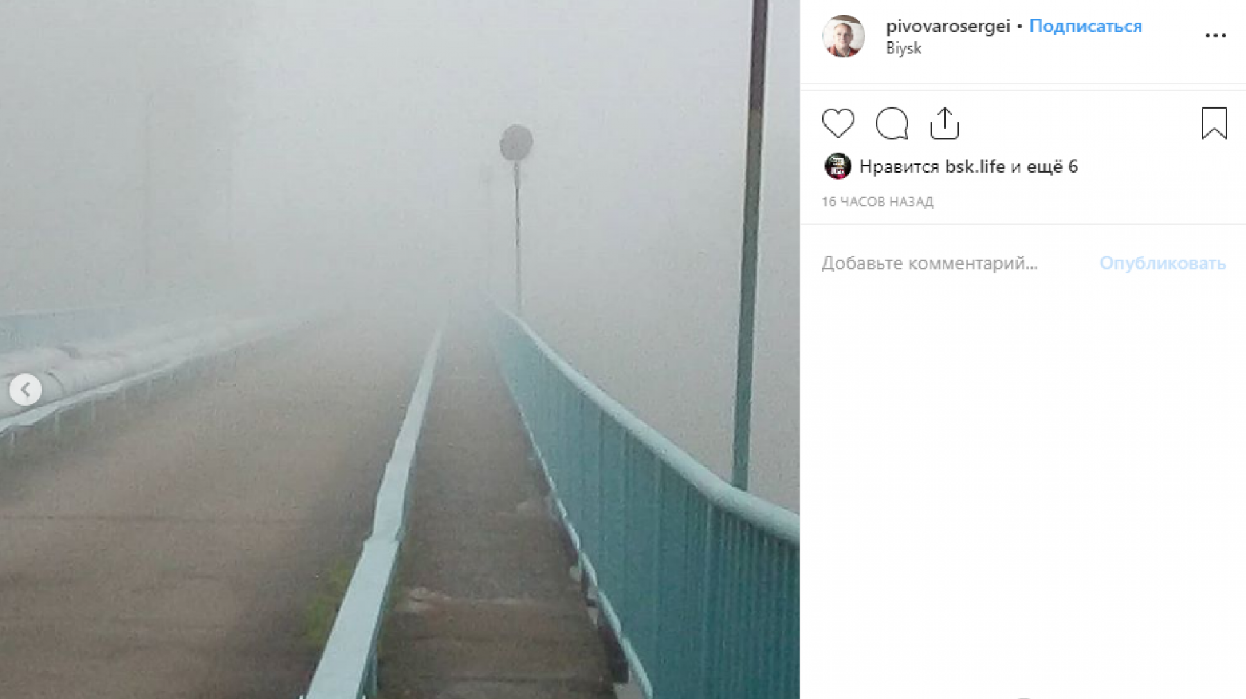 Утро седое: бийчане делятся фотографиями туманов и ждут грибов