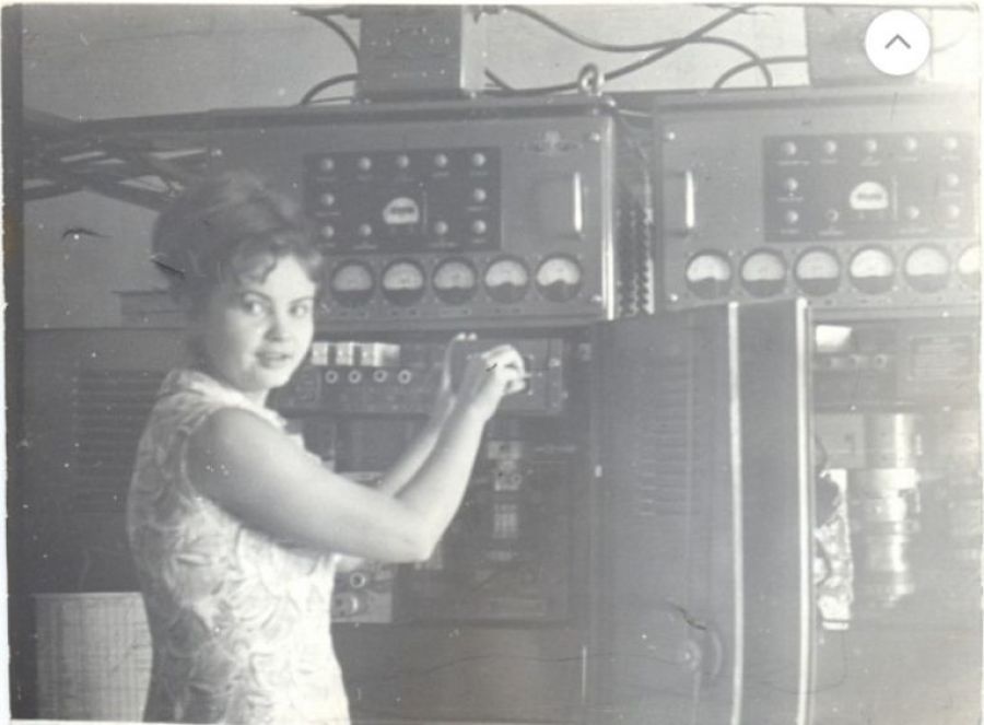 Аппаратная на Бийском телецентре, конец 50-х годов 