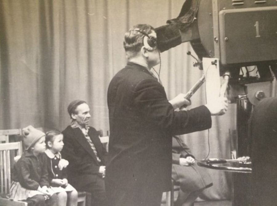 Съемки программы на Бийской студии телевидения, конец 50-х годов 