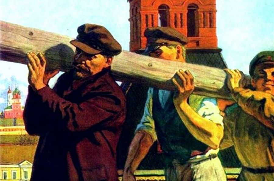 Знаменитый образ Ленина "с бревном"
