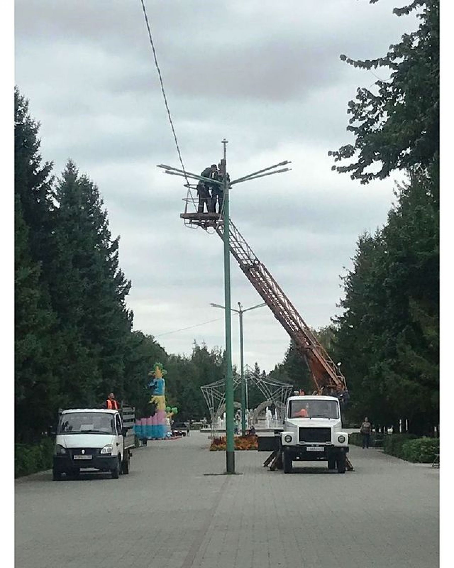 Фотофакт: на Петровском бульваре в Бийске обновили подсветку 