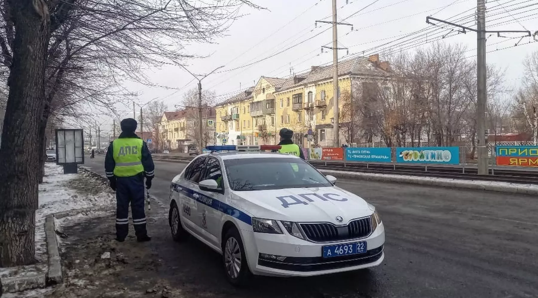 Пост ГИБДД на дорогах Бийска