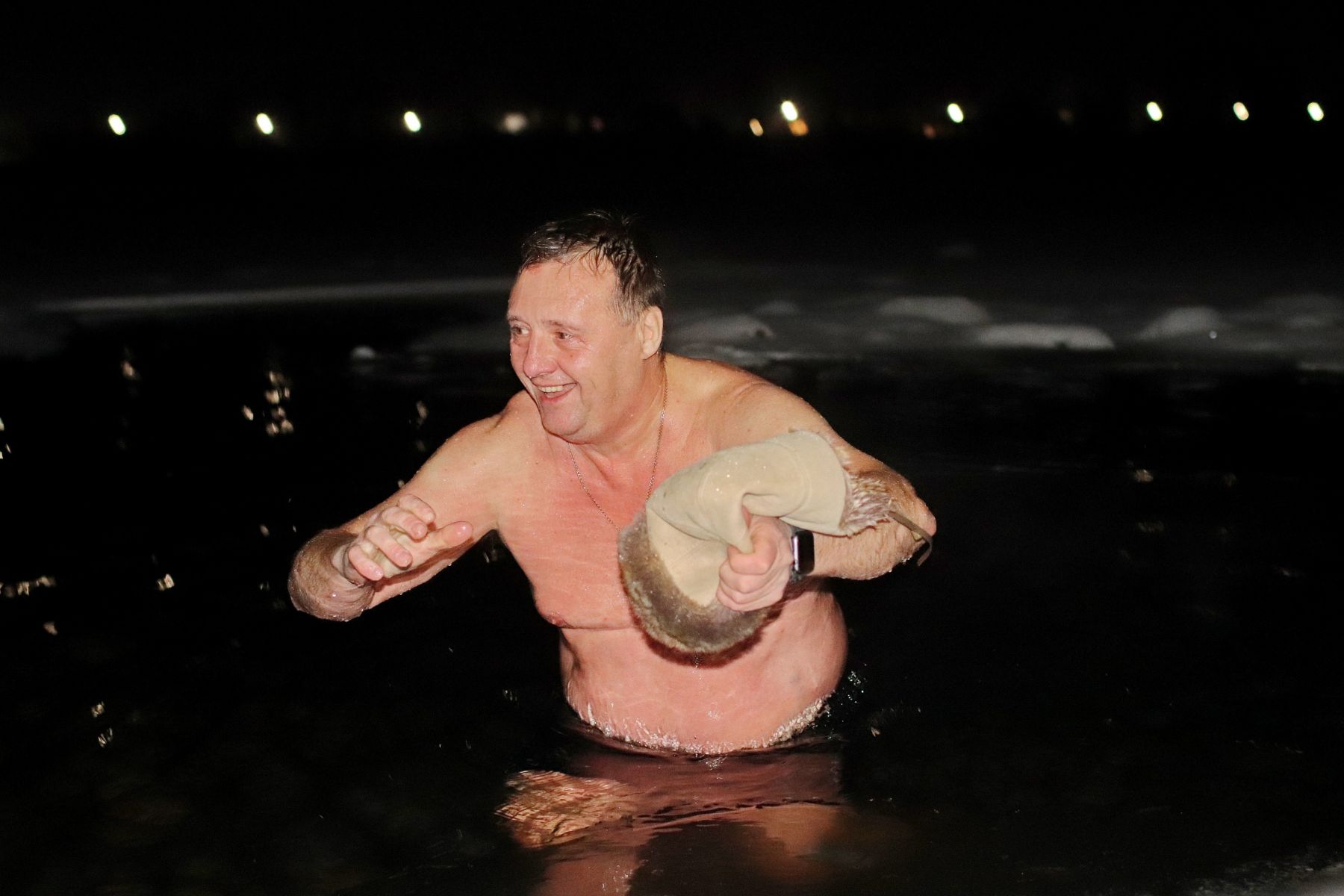 Моржи входят в воду  легко и непринуждённо