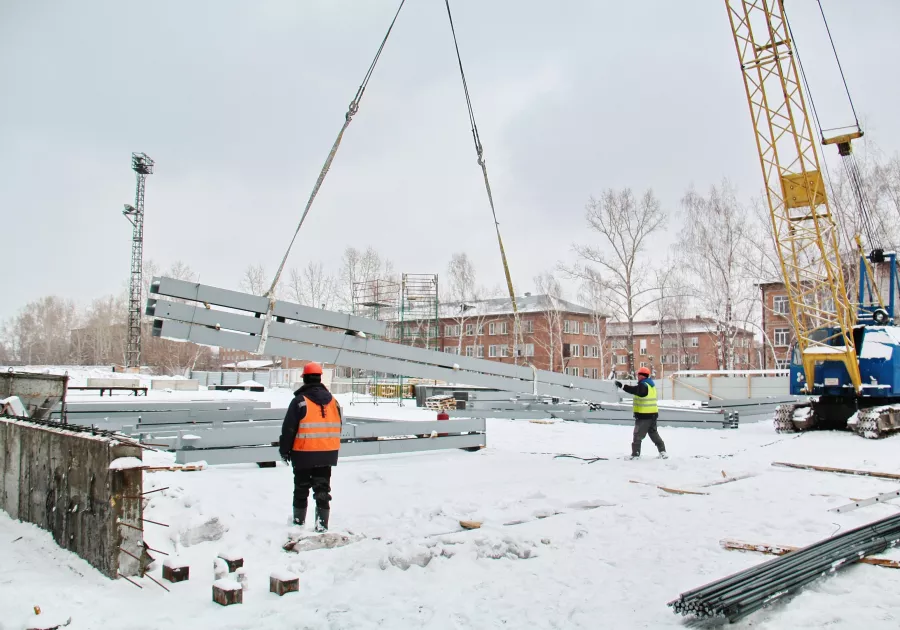 Строительство ледовой арены в Бийске 2022г.