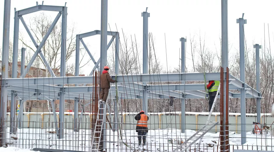 Строительство ледовой арены в Бийске 2022г.
