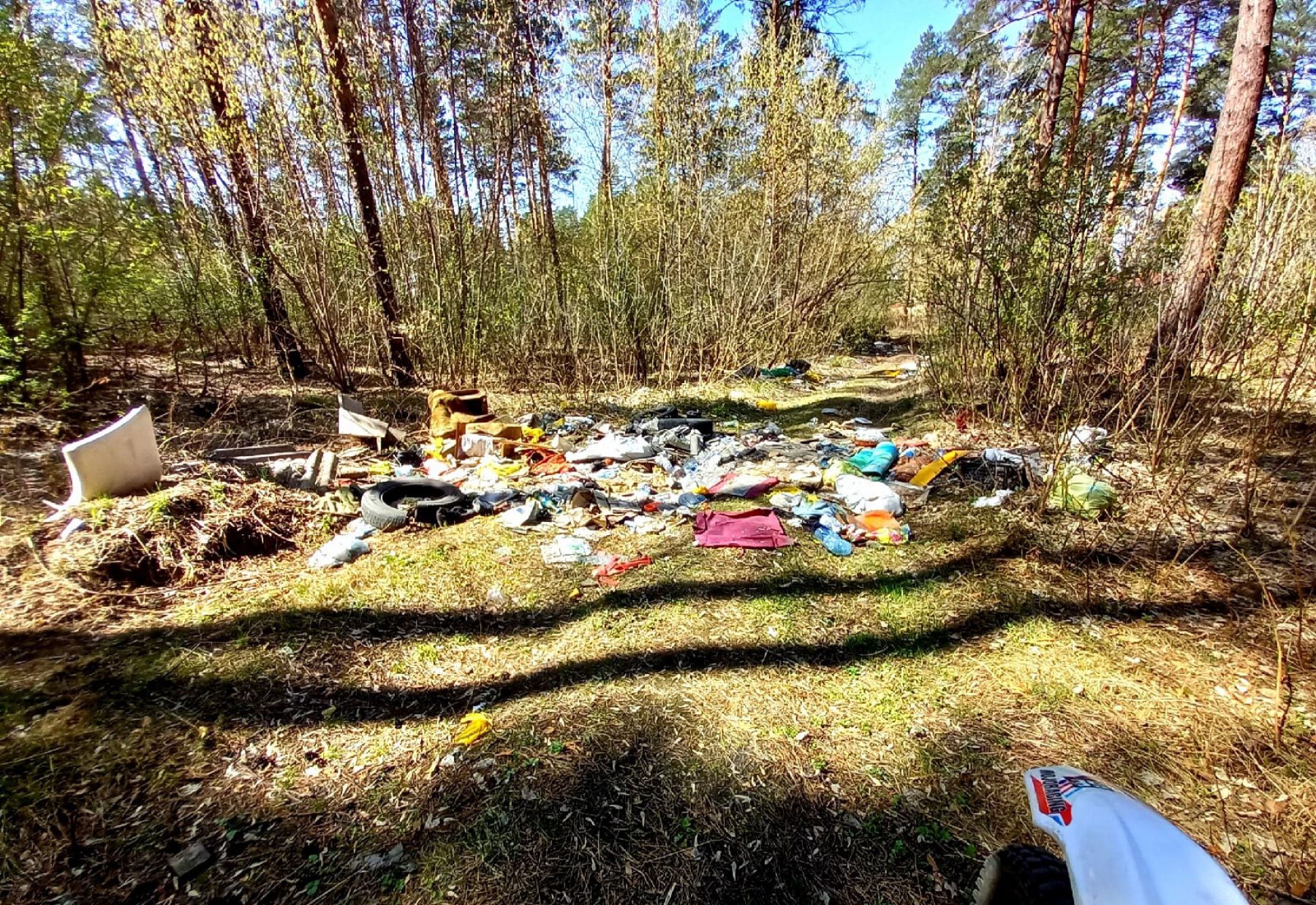 Свалка мусора в лесу