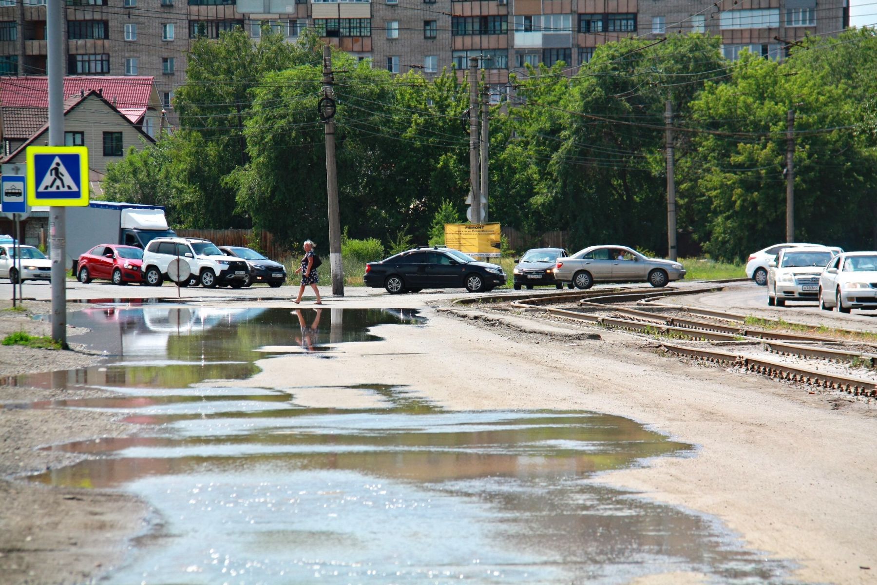 Работы на месте порыва на Мерлина