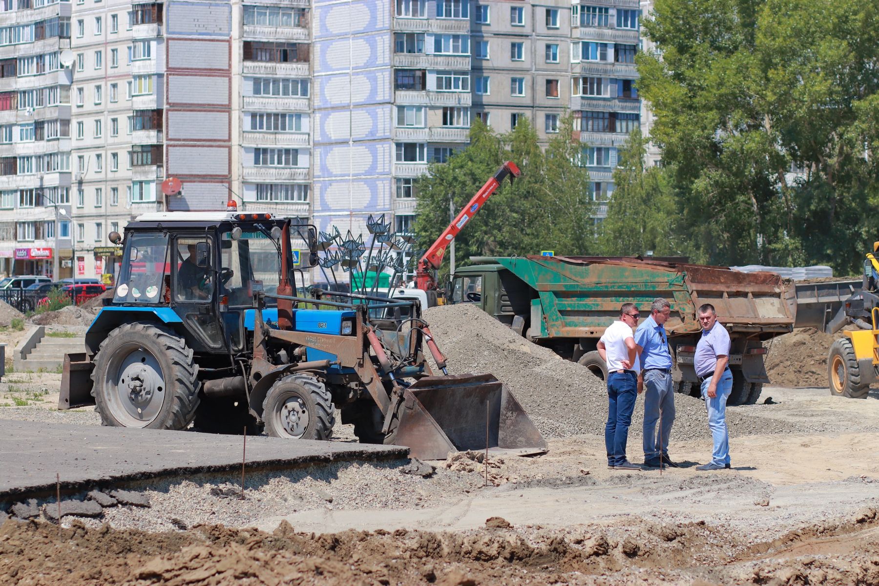 Работы в парке на Зеленом Клине.