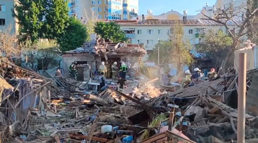 Разрушения в Белгороде после взрывов 