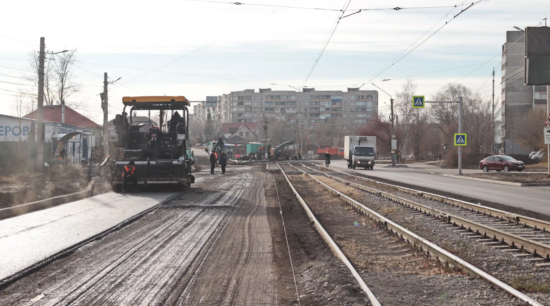 Ремонт на ул. Красноармейская в Бийске.