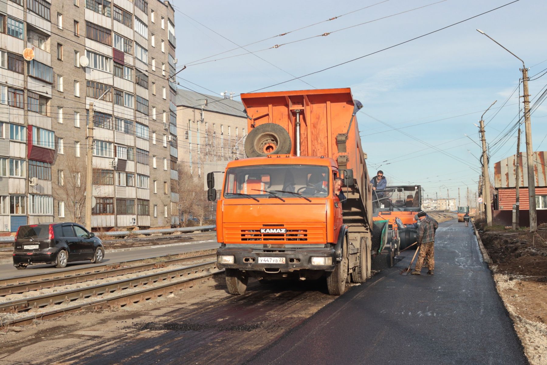 Ремонт на ул. Красноармейская в Бийске.