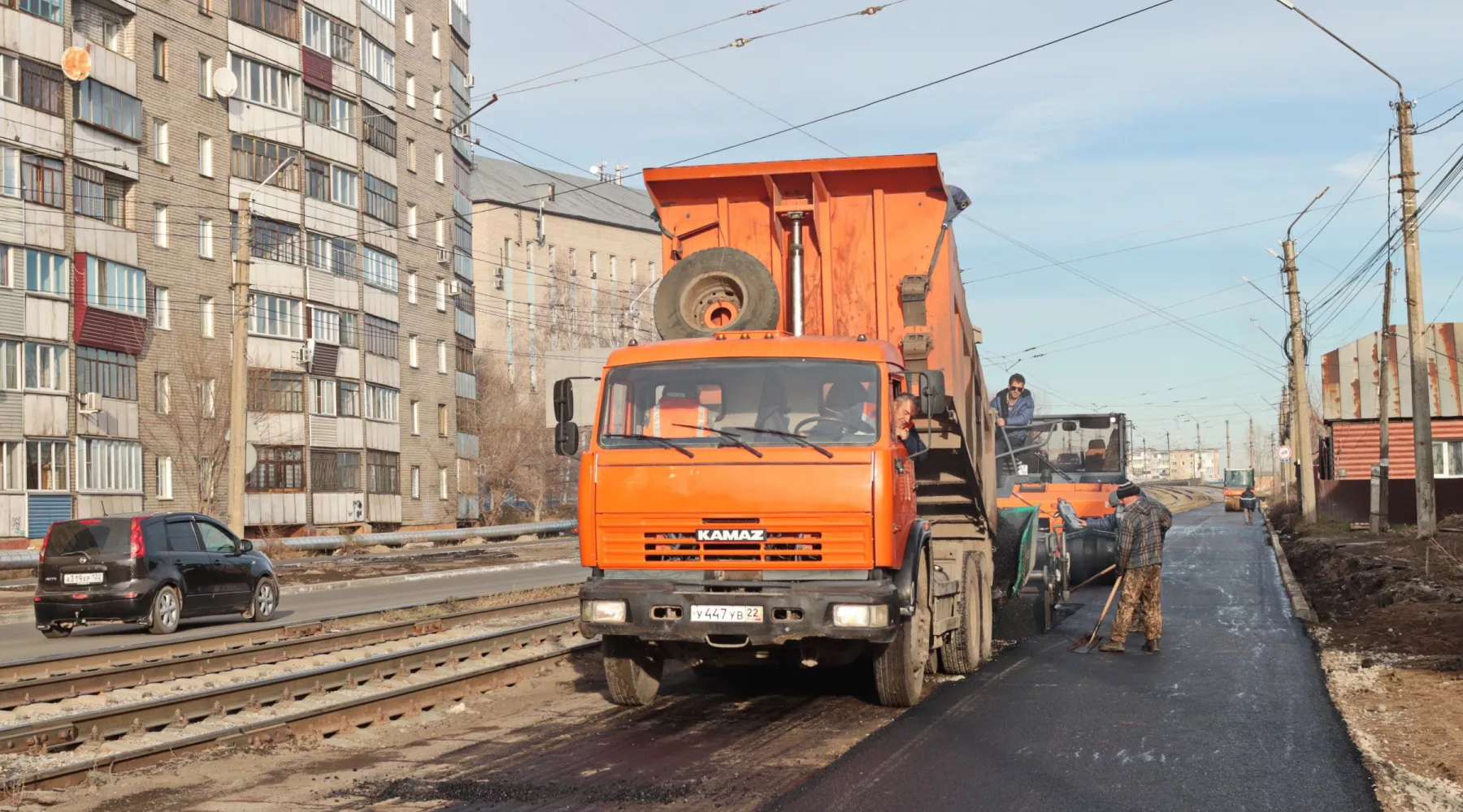 Ремонт на ул. Красноармейская в Бийске.