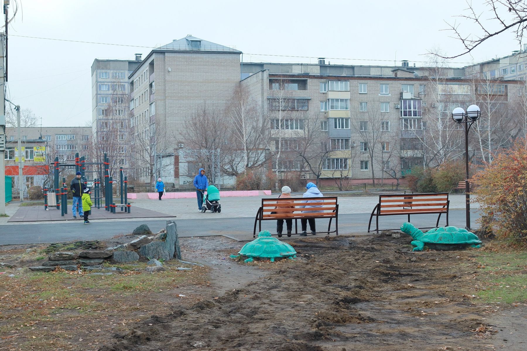 Работы в парке Строителей.