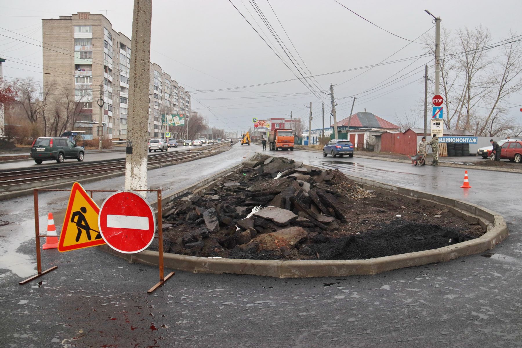 Островок безопасности на ул. Красноармейской.