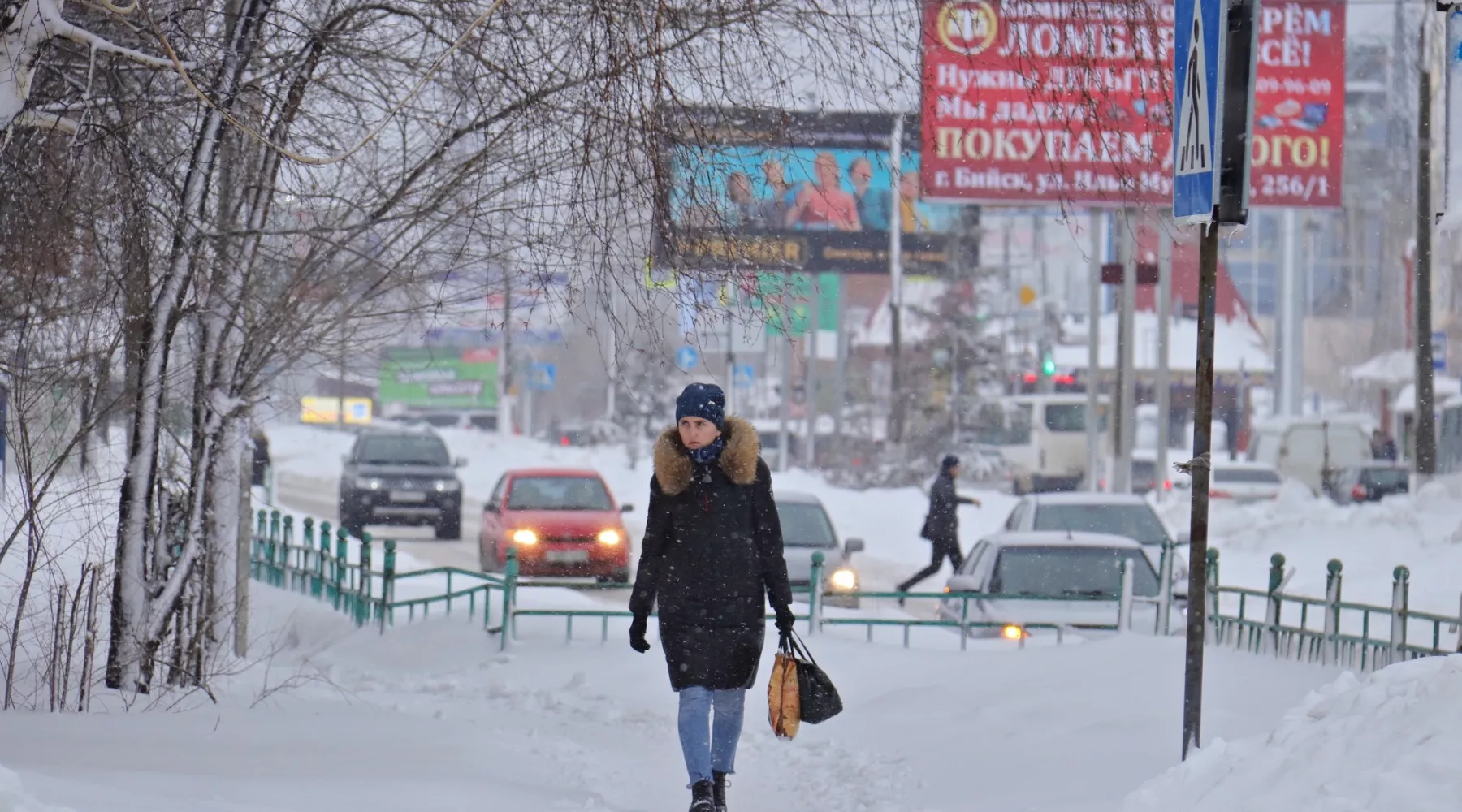 Снегопад, зима, метель