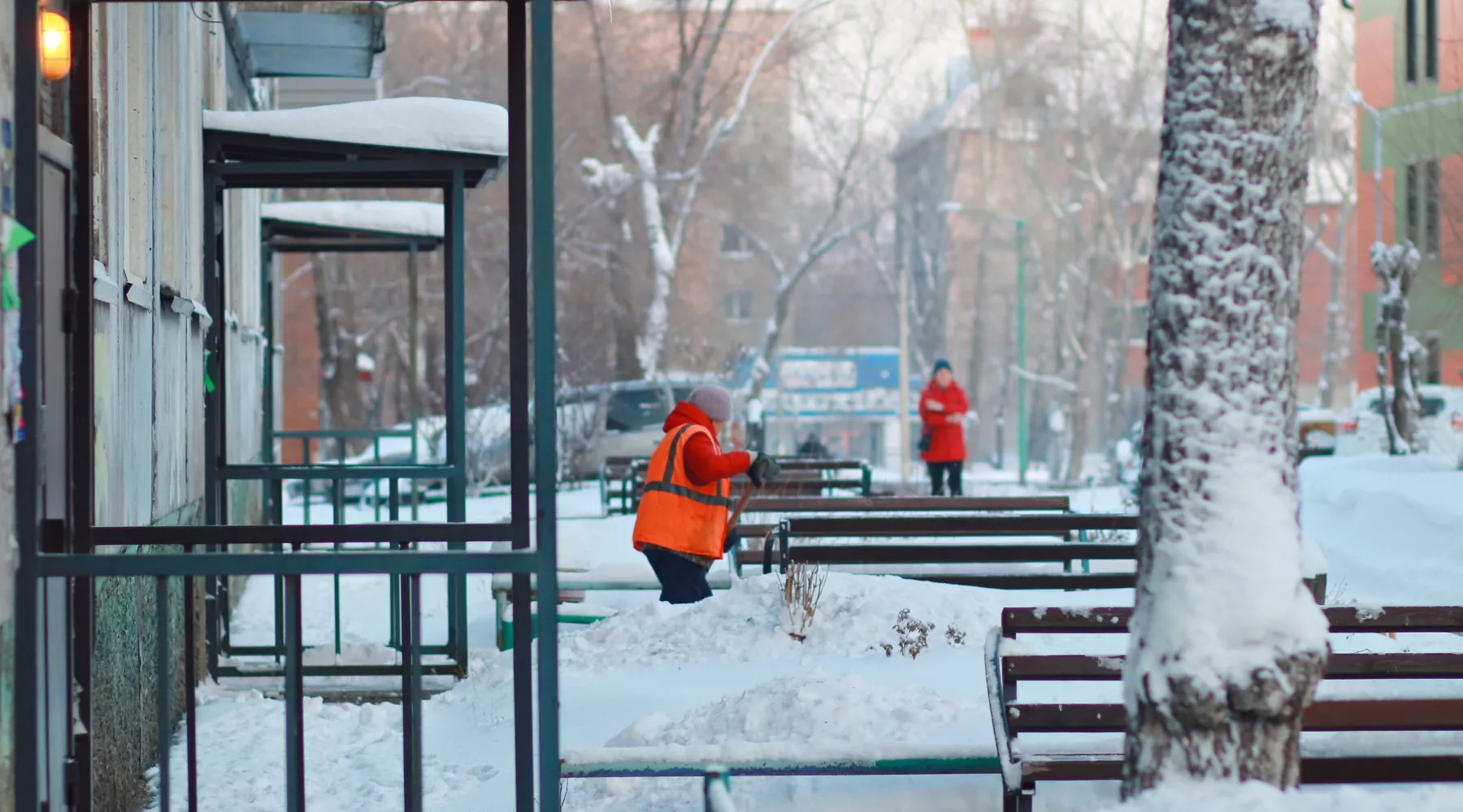 Снег в Бийске. Зима. 