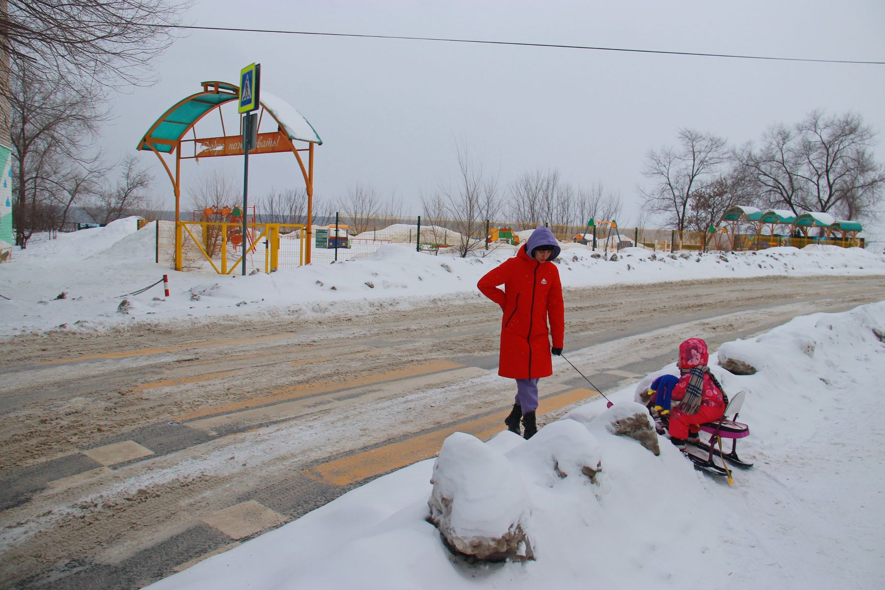 Дороги. Зима. Колея.