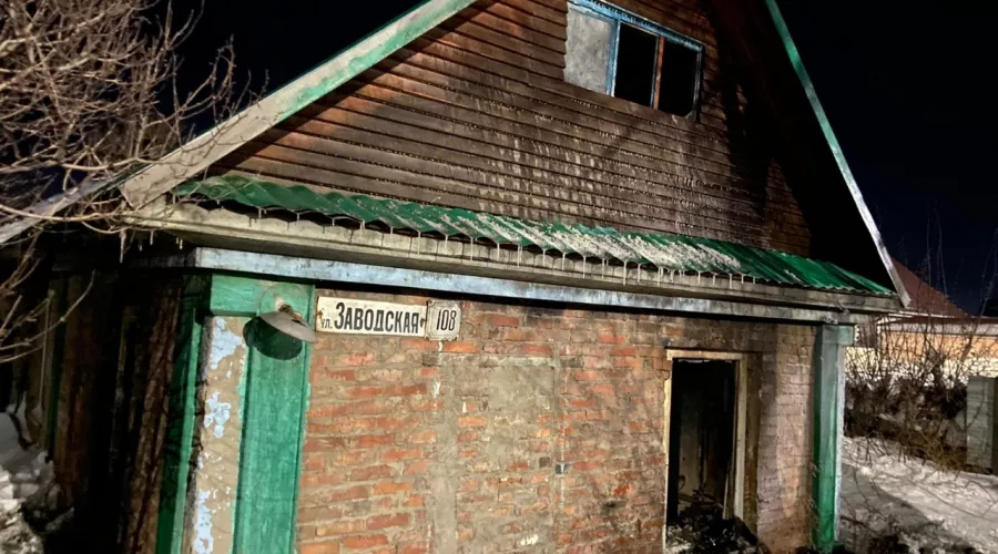 Сгоревший дом в Рубцовске