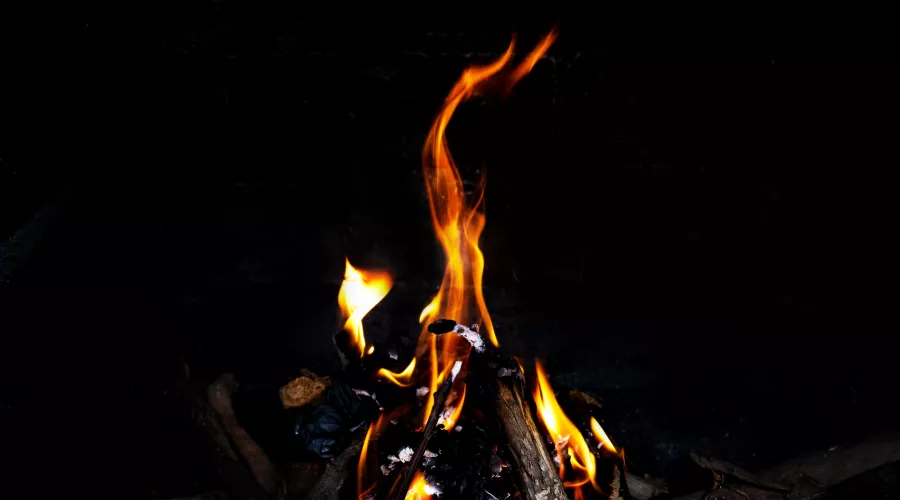 огонь, дрова, печь