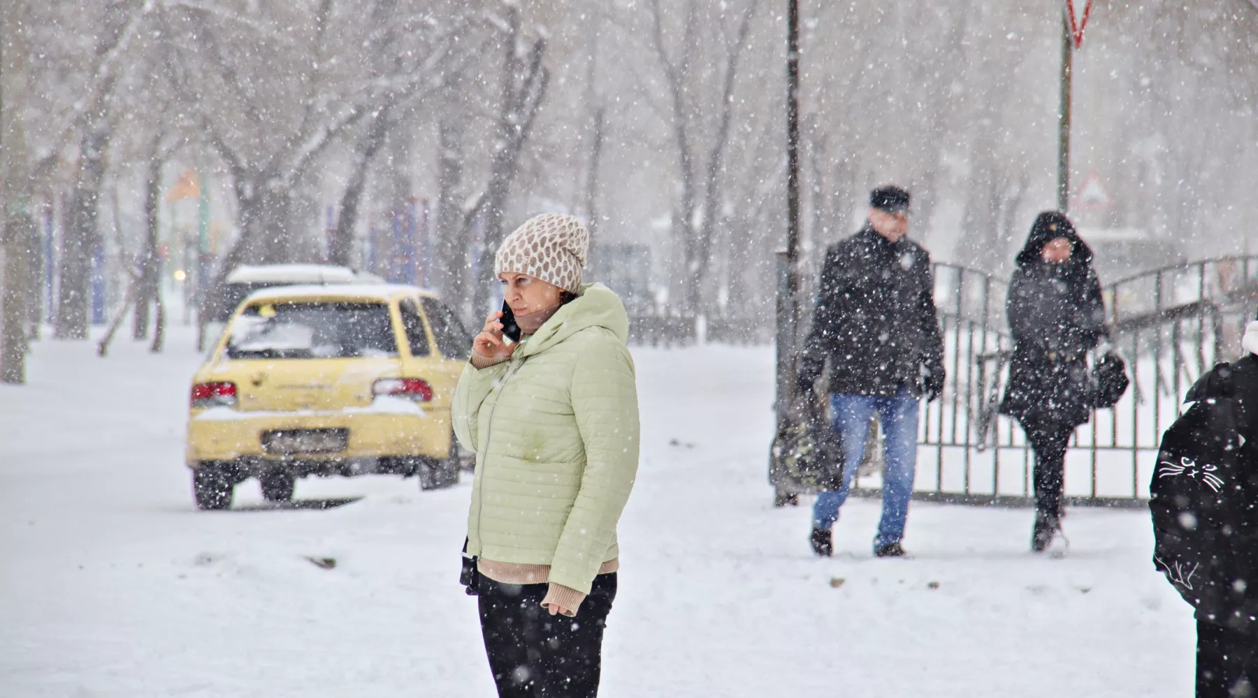 Люди. Снегопад