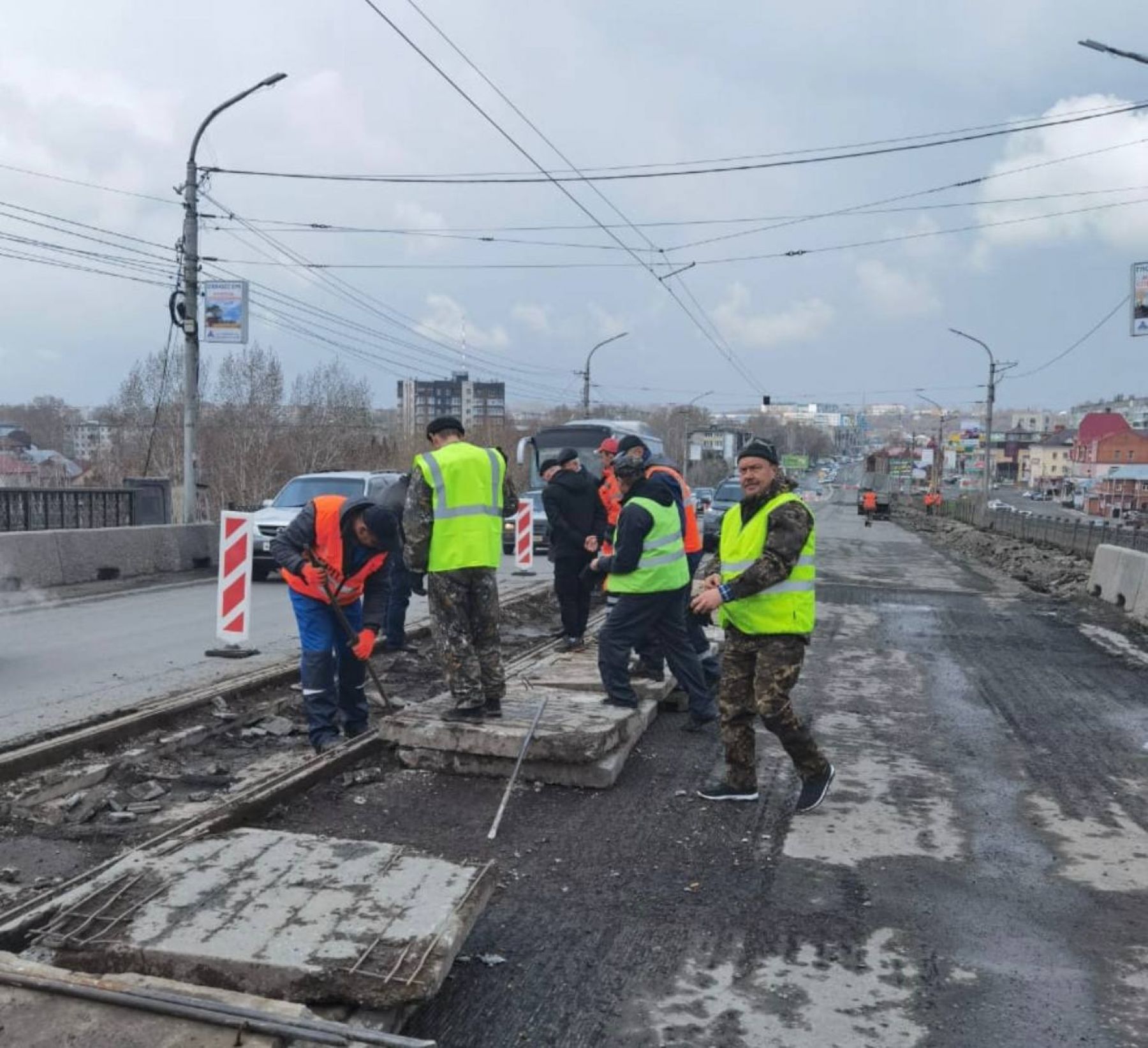 Ремонт моста в Бийске