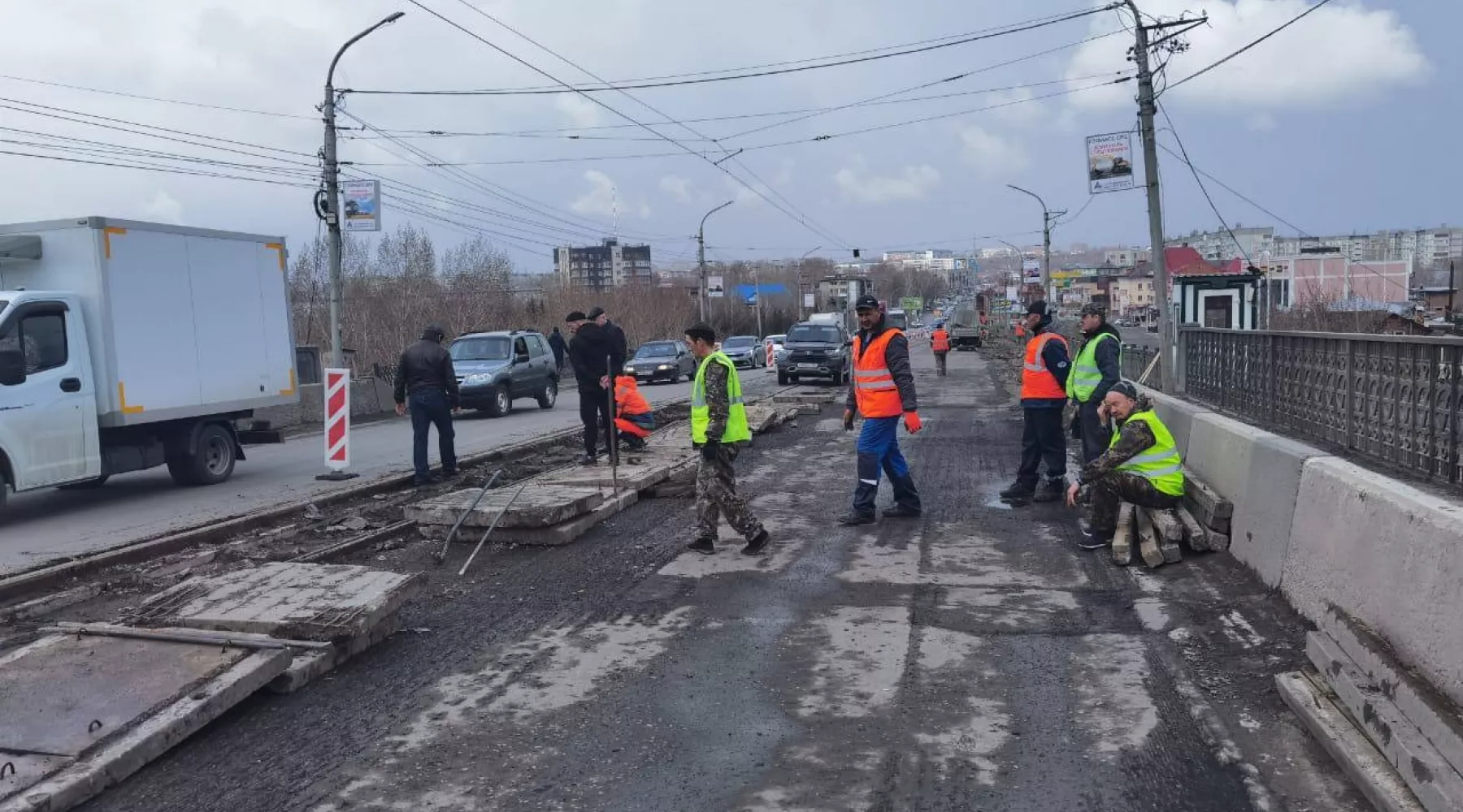 Ремонт моста в Бийске