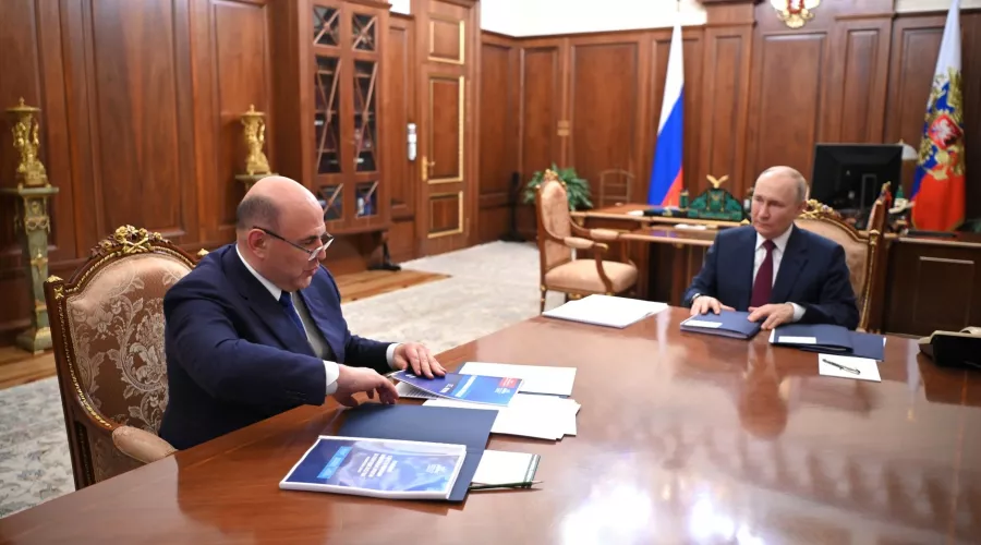 Встреча Владимира Путина и Михаила Мишустина