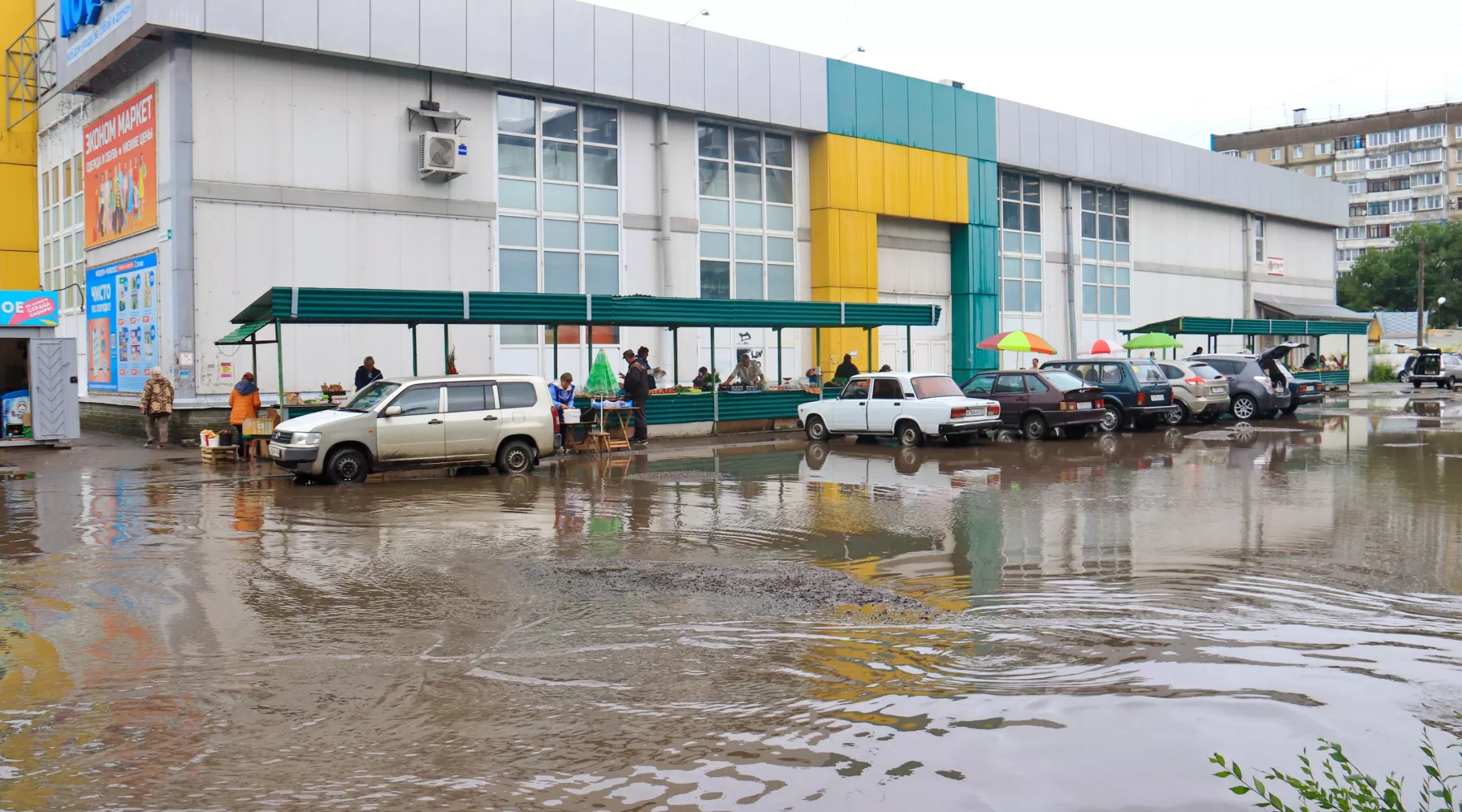 Дождь. Лужи. Лето.