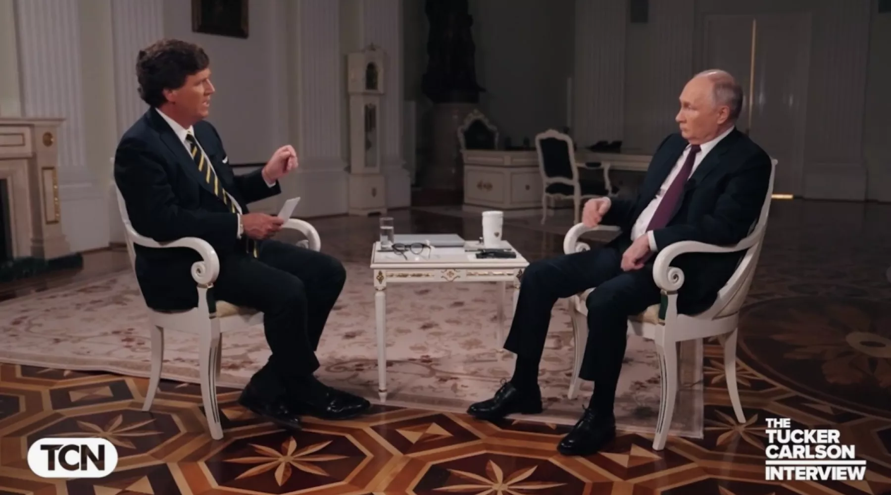 Путин и Карлсон. Интервью, 2024 год.