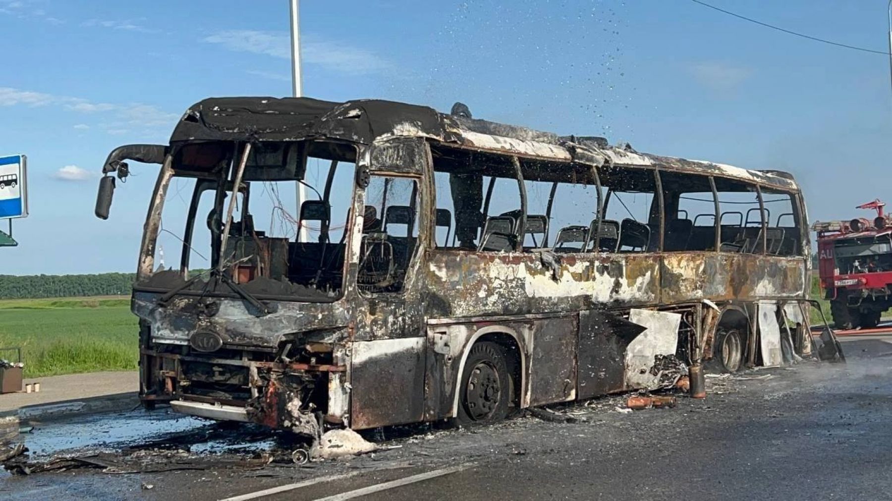 Сгоревший автобус 