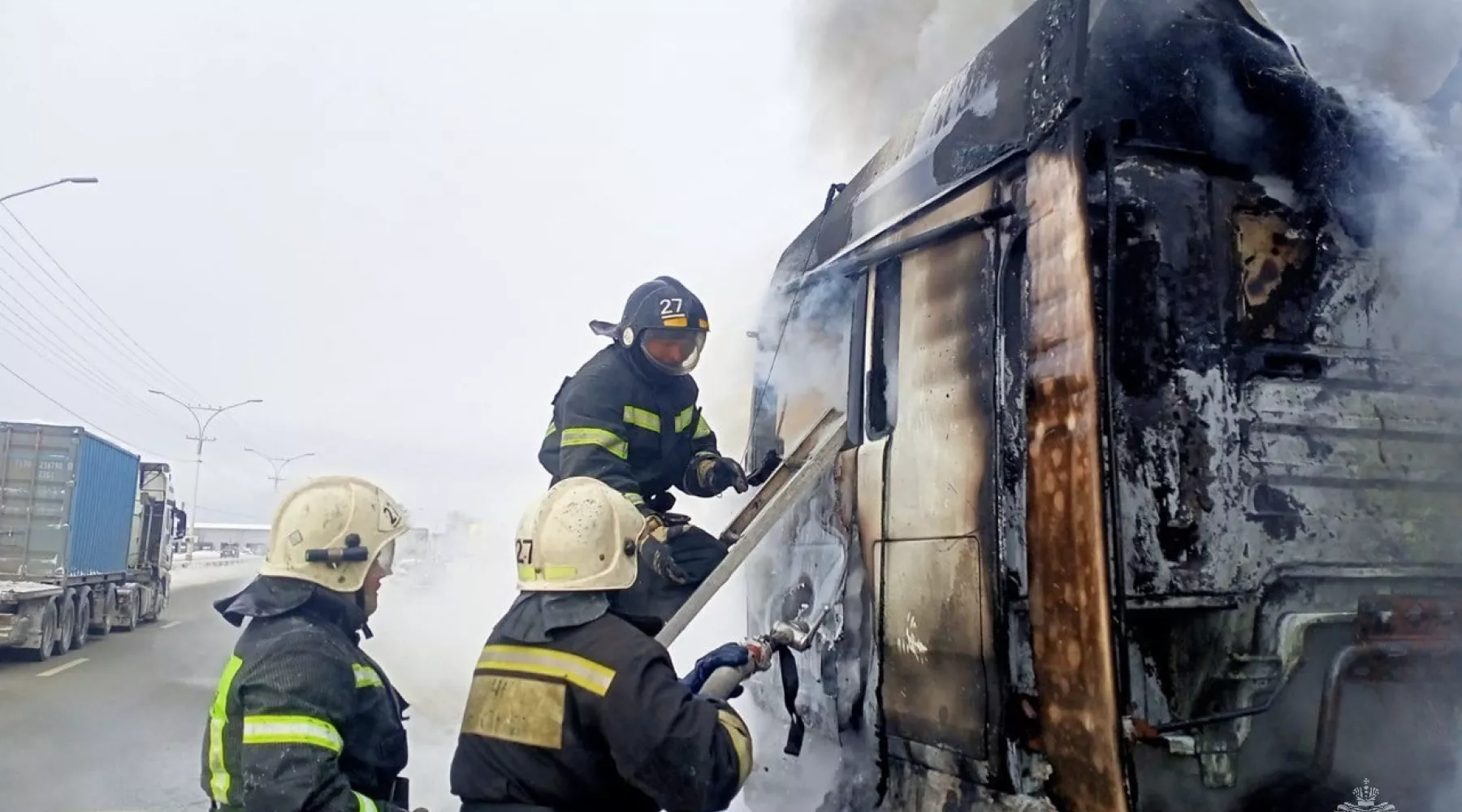 Фура загорелась на трассе Барнаул – Новосибирск